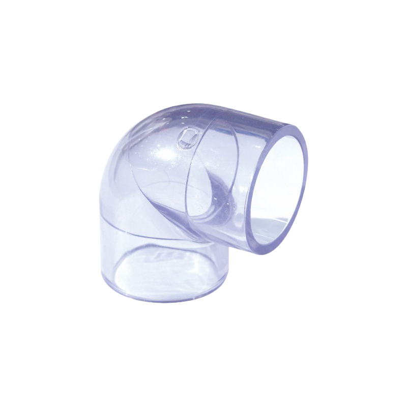 Codo transparente de PVC de 90°