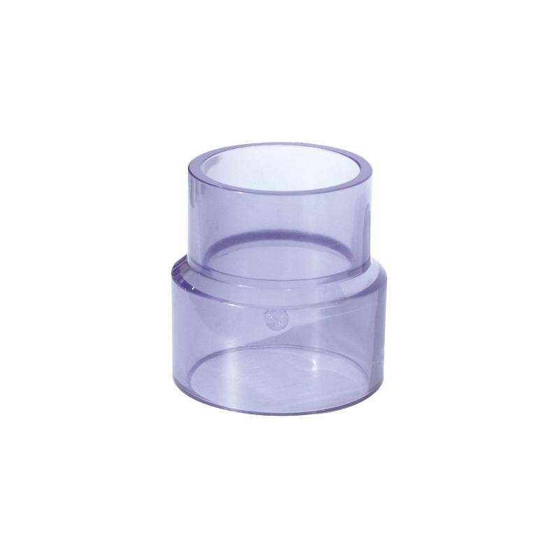 Acoplamiento reductor transparente de PVC